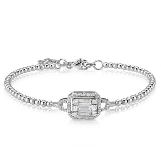 Диамантена гривна бяло злато 0.69 карата